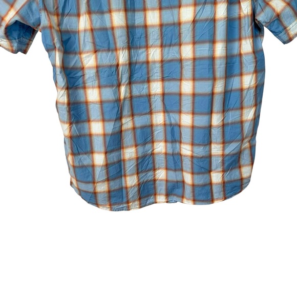 Tommy Bahama Jeans Plaid Shirt Large Blue Orange Cotton Button Down Resort - Picture 8 of 16